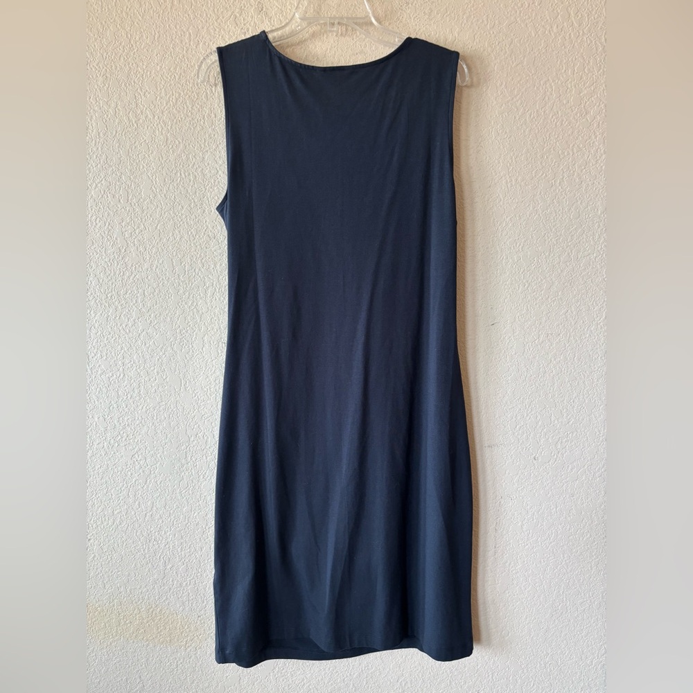 Brooks Brothers Black Sleeveless Side Ruched Midi Tank Dress NWT Size XL - Picture 7 of 10